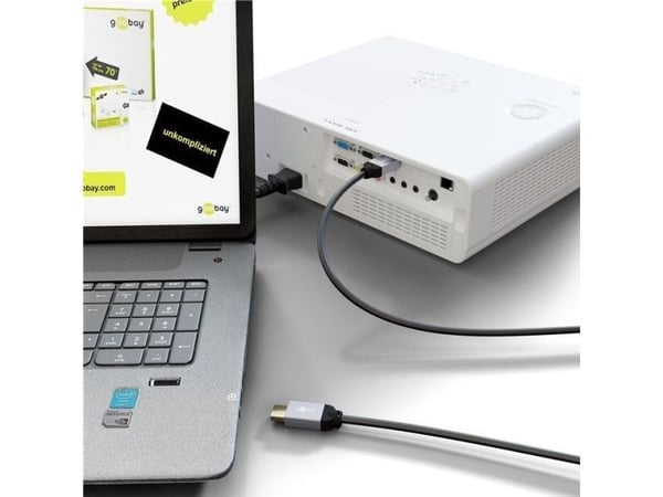 goobay - Adapterkabel - DisplayPort hann til HDMI hann - 1 m - dobbeltisolert - rund, 4K-støtte