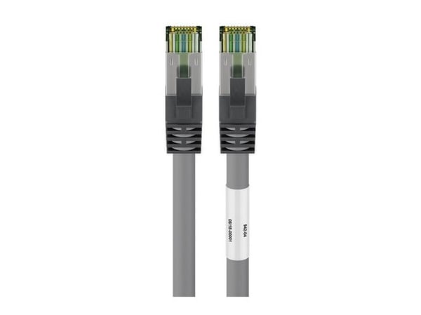 goobay - Koblingskabel - RJ-45 (hann) til RJ-45 (hann) - 25 cm - SFTP, PiMF - CAT 8.1 - halogenfri, formstøpt, uten hindringer, flertrådet - grå