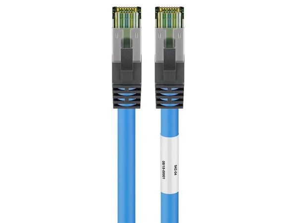 goobay - Koblingskabel - RJ-45 (hann) til RJ-45 (hann) - 50 cm - SFTP, PiMF - CAT 8.1 - formstøpt - blå
