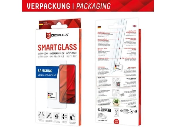Displex 01836, Samsung, Galaxy A24, Torr applicering, Dammresistent, Slagtålig, Reptålig, Transparent, 1 styck