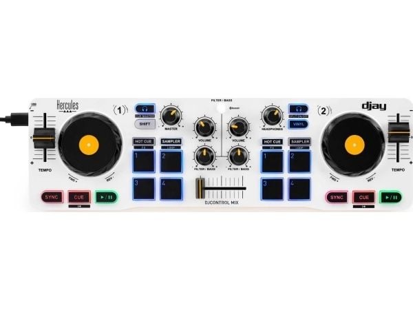 Hercules DJControl Control MIX Bluetooth Pour Smartphone og tabletter (Andoid e, USB Type-A, 340 mm, 100 mm, 49 mm, 500 g, USB
