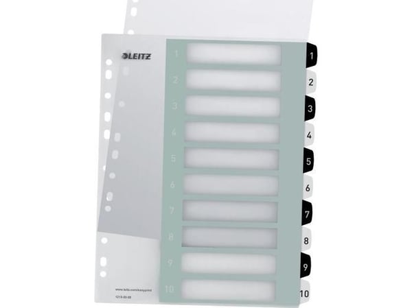 Leitz WOW skilleark polypropylen (PP) svart - hvit (12150000)