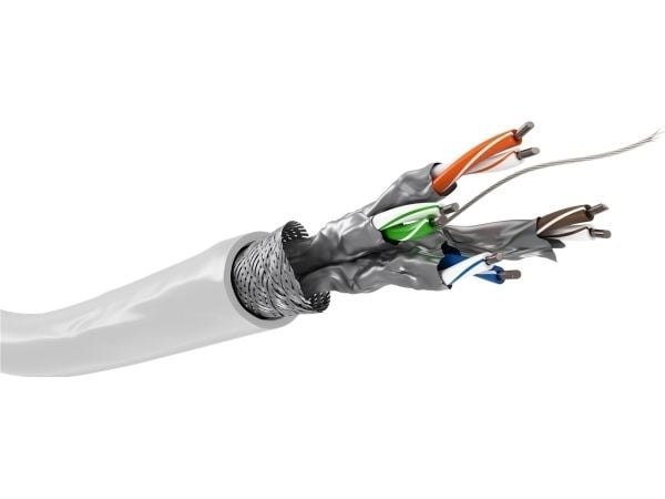 goobay - Bulkkabel - SFTP, PiMF - CAT 6 - rund, fast - vit