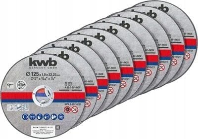 kwb Tynn kappeskivesett, Kappeskive, Flatt senter, Metallplater, Stål, Alle merker, 12,5 cm, Rustfritt stål