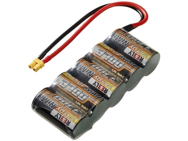 Reely modellbygg batteripakke (NiMh) 6 V 3700 mAh, antall celler: 5, Sub-C Side-by-Side XT30 (RE-7853241)