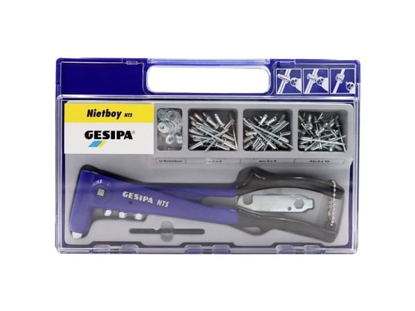 GESIPA blindnaglesett m. tang NTS 2,4–5 mm 100 deler Gr.315x200x52 mm GESIPA i.Ku.-koffert (7550014)