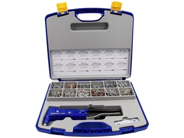 GESIPA blindnagletangsett m./tang NTX 2,4–5 mm 942 deler str. 340x205x40 mm GESIPA i metallkoffert (7540027)