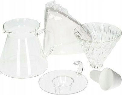 Hario Hario - V60 Glass Brewing Kit - glass drypper + server + filtre Hario Hario - V60 Glass Brewing Kit - glass drypper + server + filtre
