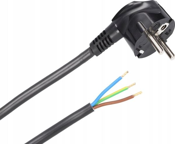Plastrol anslutningskabel Plast-Rol W-97174 5m 3x1mm, ej demonterbart stickpropp 16A UNI-SCHUCKO, svart