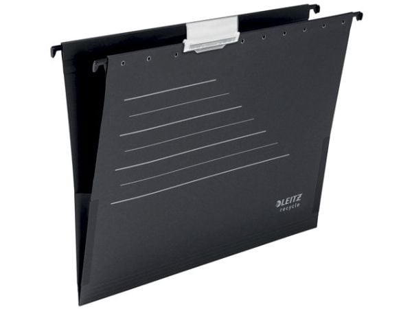 Leitz ALPHA - Hängfil - V-Base, 15 mm - för A4 (210 x 297 mm) - kapacitet: 150 ark - tabbad - svart