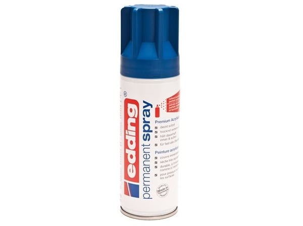 Edding Permanent Spray, 200 ml, Blå, Matte, Sprayboks