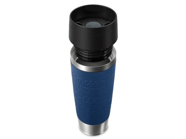 EMSA Travel Mug Classic N2022100, Svart, Blå, Rustfritt stål, Silikon, Rustfritt stål, Polypropylen (PP), 4 timer, 8 timer