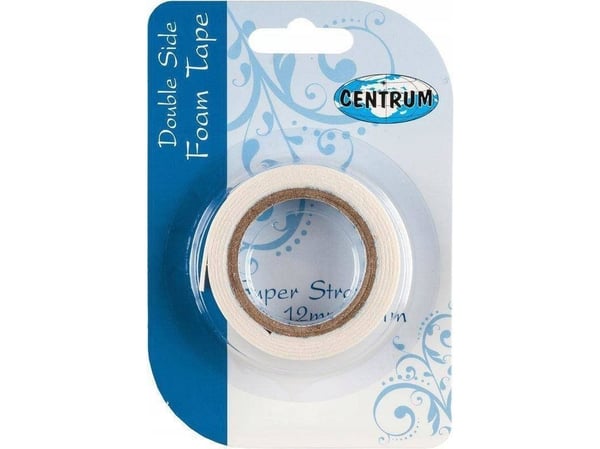 Centrum tape dobbelsidig skum 12 mm x 1 m CENTRUM 83554 1 mm