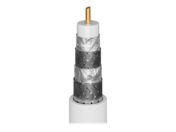 goobay - Antennekabel - IEC-kobling hunn vinklet til IEC-kobling hann vinklet - 3 m - firenivåsskjerming - 135 dB - svart - solid