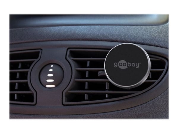 goobay Metal Slim Design - Bilholder for mobiltelefon - svart, sølv