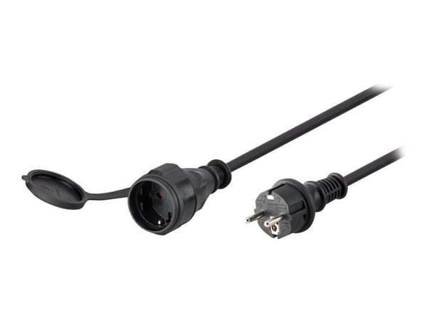goobay - Virtajohto - CEE 7/4 (R) suojakansi CEE 7/4 (P) - 230 V - 16 A - 25 m - musta