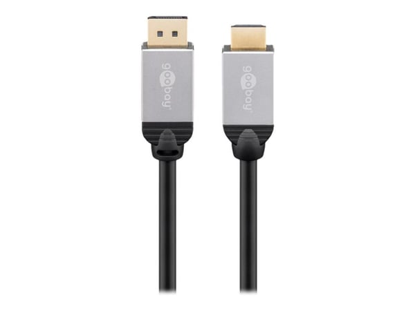 goobay - Adapterkabel - DisplayPort hann til HDMI hann - 1 m - dobbeltisolert - rund, 4K-støtte