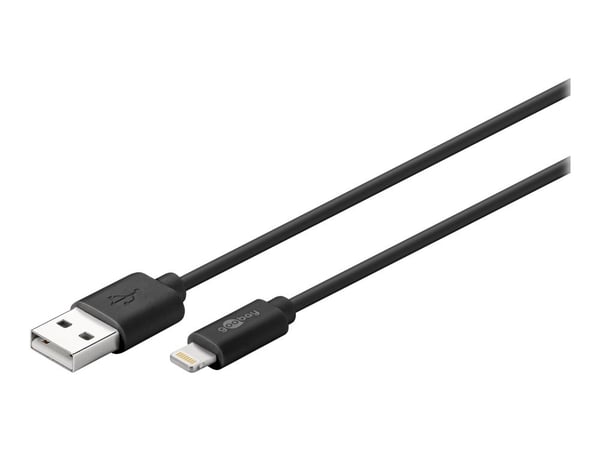 goobay - Lightning-kabel - Lightning hann til USB hann - 50 cm - svart