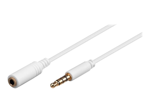 goobay - Lydforlengelseskabel - mini-phone stereo 3.5 mm hann til mini-phone stereo 3.5 mm hunn - 50 cm - hvit
