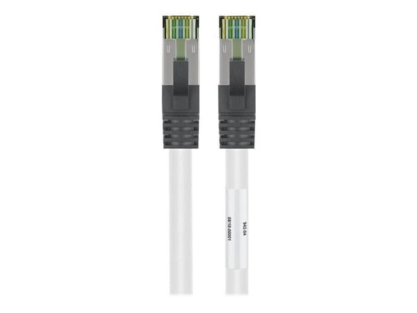 goobay - Koblingskabel - RJ-45 (hann) til RJ-45 (hann) - 5 m - SFTP, PiMF - CAT 8.1 - halogenfri, formstøpt, uten hindringer, flertrådet - hvit