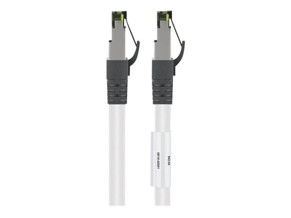 goobay - Koblingskabel - RJ-45 (hann) til RJ-45 (hann) - 5 m - SFTP, PiMF - CAT 8.1 - halogenfri, formstøpt, uten hindringer, flertrådet - hvit