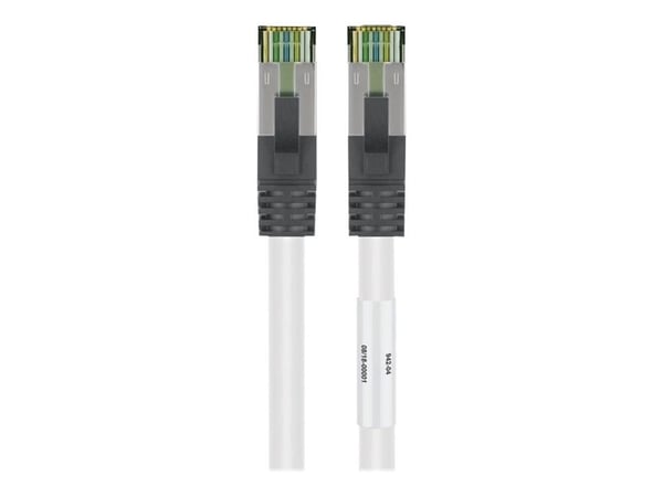 goobay - Koblingskabel - RJ-45 (hann) til RJ-45 (hann) - 15 m - SFTP, PiMF - CAT 8.1 - halogenfri, formstøpt, uten hindringer, flertrådet - hvit