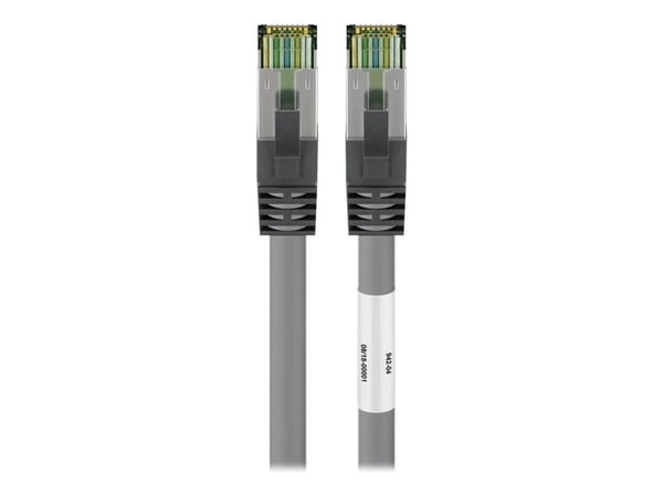 goobay - Koblingskabel - RJ-45 (hann) til RJ-45 (hann) - 25 cm - SFTP, PiMF - CAT 8.1 - halogenfri, formstøpt, uten hindringer, flertrådet - grå