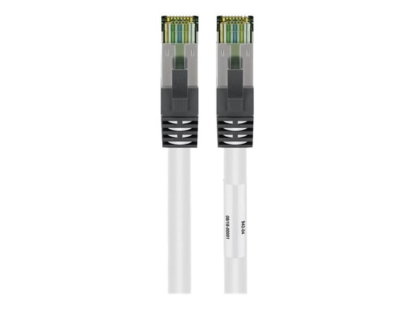 goobay - Koblingskabel - RJ-45 (hann) til RJ-45 (hann) - 5 m - SFTP, PiMF - CAT 8.1 - halogenfri, formstøpt, uten hindringer, flertrådet - hvit
