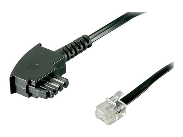 goobay - Telefonkabel - TAE-F (hann) til RJ-11/RJ-14 (hann) - 6 m - flat - svart
