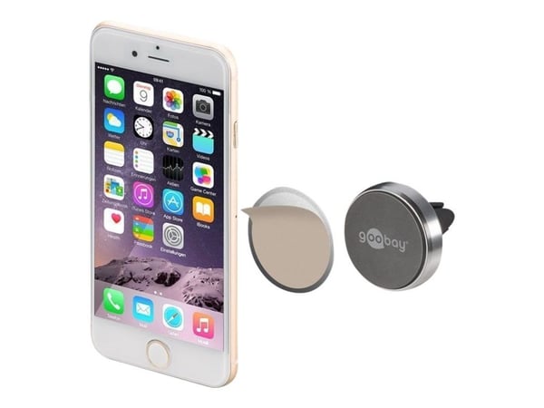 goobay Metal Slim Design - Bilholder for mobiltelefon - svart, sølv