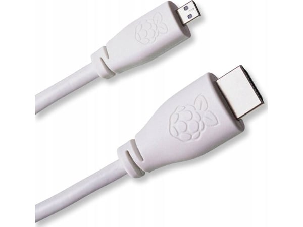 Raspberry Pi 4 micro HDMI-kabel original vit 1 m bulk RPI4-HDMI1