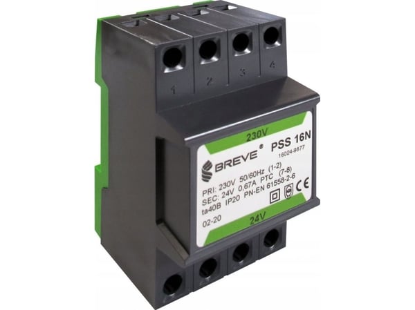 BREVE 1-vaiheinen modulaarinen muuntaja PSS 16N 16VA 230/12V/rail/16012-9894