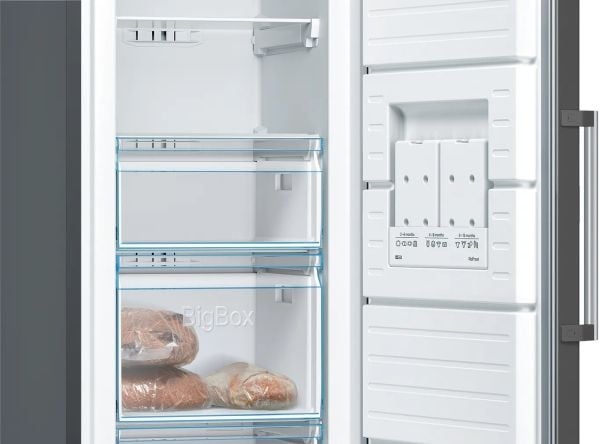 Bosch Serie | 4 GSN36VXEP - Fryser - stående - bredde: 60 cm - dybde: 65 cm - høyde: 186 cm - 242 liter - Klasse E - brushed black steel