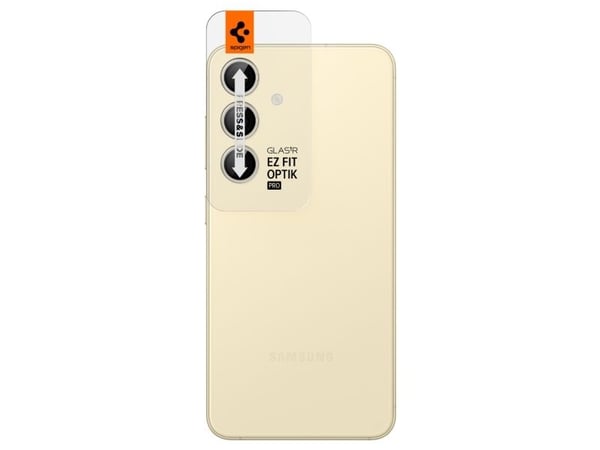 Spigen GLAS.tR EZ Fit Optik Pro, Samsung, Galaxy S24 Plus (2024), Fallbestandig, Ripebestandig, Gjennomsiktig, Gult, 2 stykker
