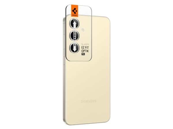 Spigen GLAS.tR EZ Fit Optik Pro, Samsung, Galaxy S24 Plus (2024), Fallbestandig, Ripebestandig, Gjennomsiktig, Gult, 2 stykker