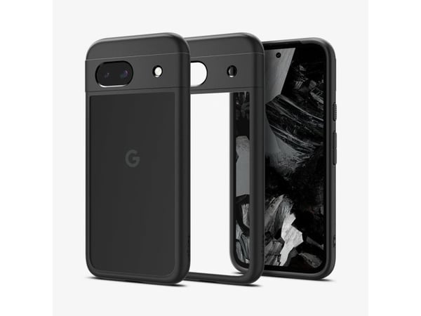 Spigen Ultra Hybrid - Baksidesskydd för mobiltelefon - polykarbonat, termoplastisk polyuretan (TPU) - mattsvart - för Google Pixel 8a