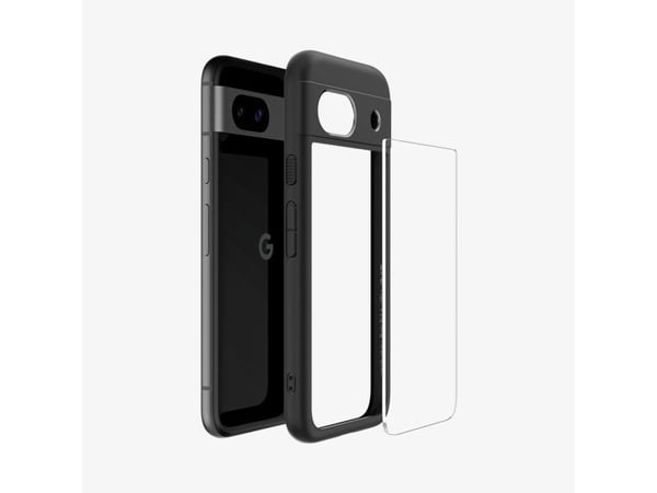 Spigen Ultra Hybrid - Baksidesskydd för mobiltelefon - polykarbonat, termoplastisk polyuretan (TPU) - mattsvart - för Google Pixel 8a