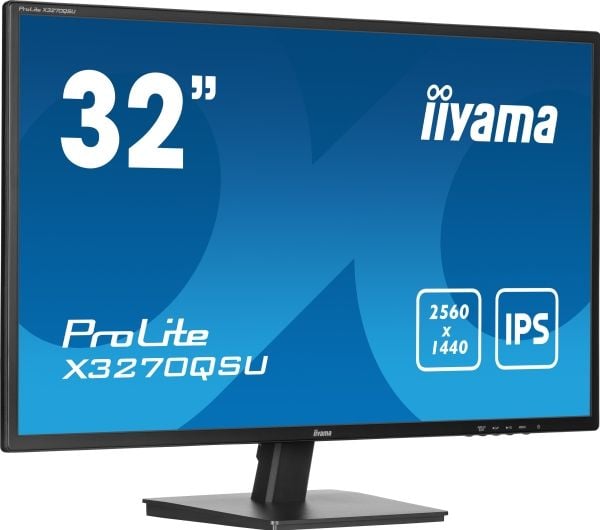 iiyama ProLite X3270QSU-B1 - LED-skjerm - 32" (31.5" synlig) - 2560 x 1440 WQHD @ 100 Hz - IPS - 250 cd/m² - 1200:1 - 3 ms - 2xHDMI, DisplayPort - ...
