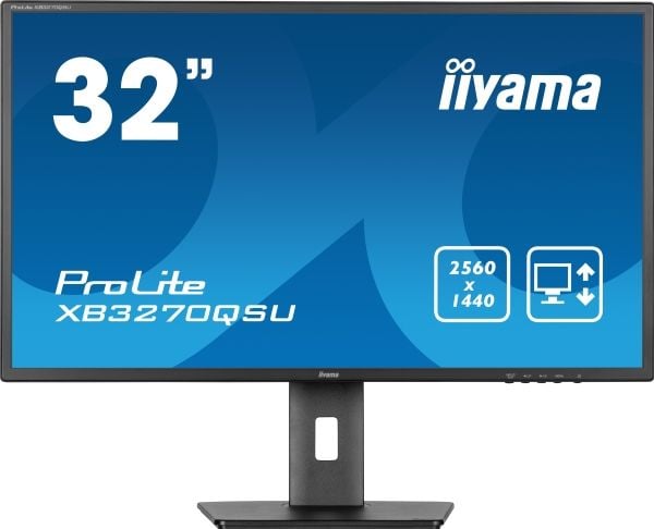 iiyama ProLite XB3270QSU-B1 - LED-skjerm - 32" (31.5" synlig) - 2560 x 1440 WQHD @ 100 Hz - IPS - 250 cd/m² - 1200:1 - 3 ms - HDMI, DisplayPort - h...