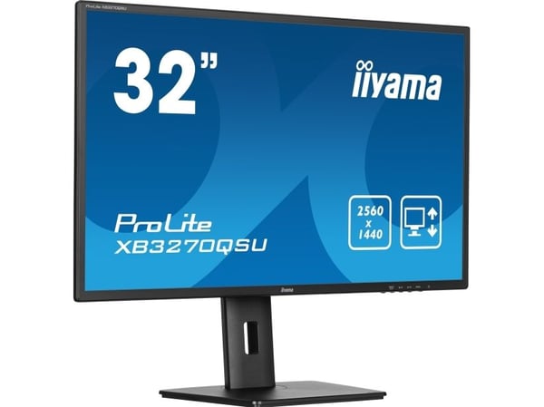 iiyama ProLite XB3270QSU-B1 - LED-skjerm - 32" (31.5" synlig) - 2560 x 1440 WQHD @ 100 Hz - IPS - 250 cd/m² - 1200:1 - 3 ms - HDMI, DisplayPort - h...