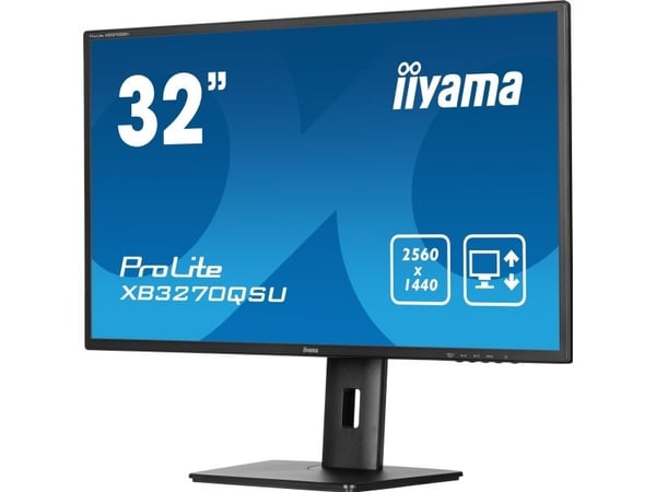 iiyama ProLite XB3270QSU-B1 - LED-skjerm - 32" (31.5" synlig) - 2560 x 1440 WQHD @ 100 Hz - IPS - 250 cd/m² - 1200:1 - 3 ms - HDMI, DisplayPort - h...