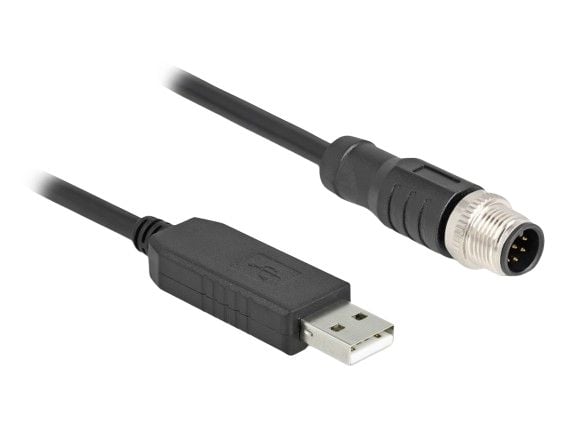 DeLOCK 64257, 1.8 m, M12, USB 2.0 Type-A, Hanstik, Lajittelu, Polyvinyylikloridi (PVC)