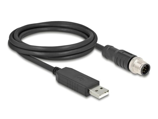 DeLOCK 64257, 1.8 m, M12, USB 2.0 Type-A, Hanstik, Lajittelu, Polyvinyylikloridi (PVC)