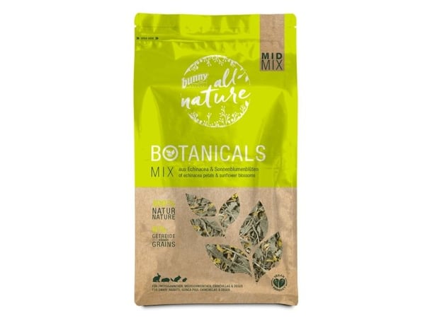 Bunny Nature Botanicals Mid Mix, Flakes, 140 g, Chinchilla, Degu, Guinea gris, Kanin