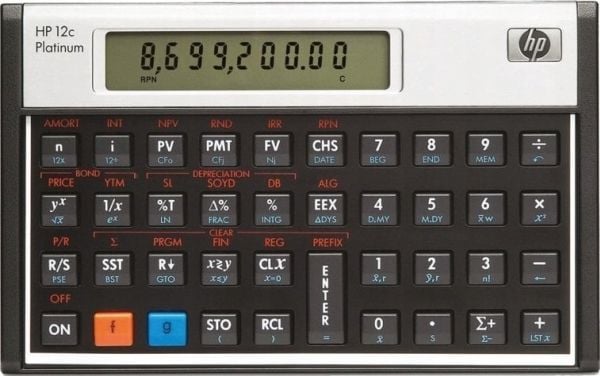 HP 12c Platinum - Finansiell kalkulator - batteri - sølv, karbonitt