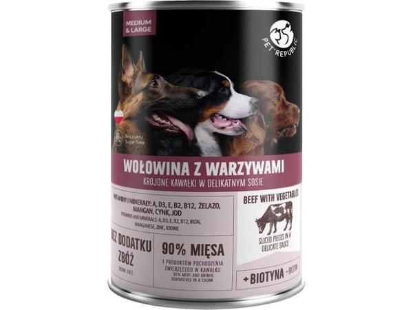 Pet Republic DOG can BEEF GRØNTSAKER saus /8 1250g