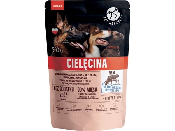 PET REPUBLIC Adult Veal våtfoder för hund 500 g