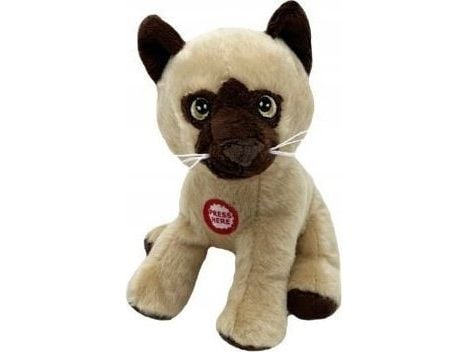 Tulilo maskot/plysj katt Leo beige 15 cm med lyd