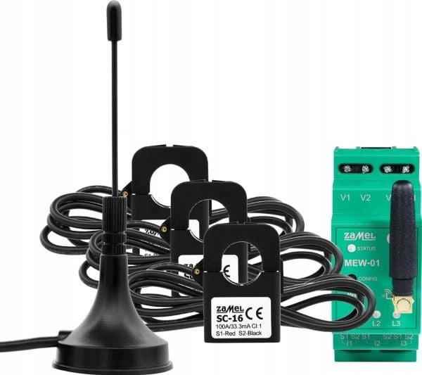 Zamel Sähkövalvonta Zamel SPL10000031 wi-fi 3F+N ulkoisella antennilla 100A mew-01/ant vihreä