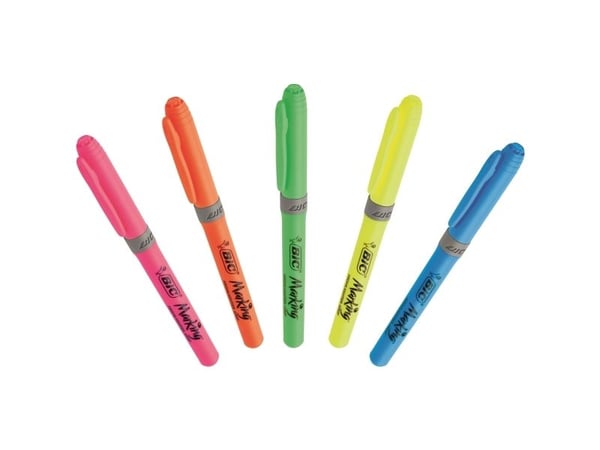 Värikynät Bic brite liner Grip keltainen - (12 kpl)